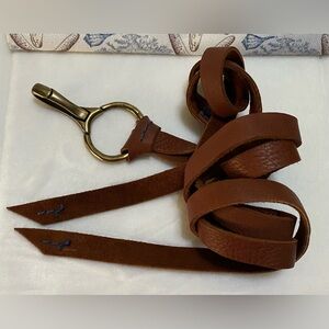 49 Square Mile,Brown Leather belt with Brass Clip
